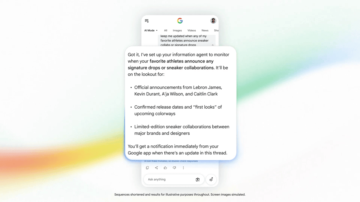 Google Information Agent sneaker drop alert example